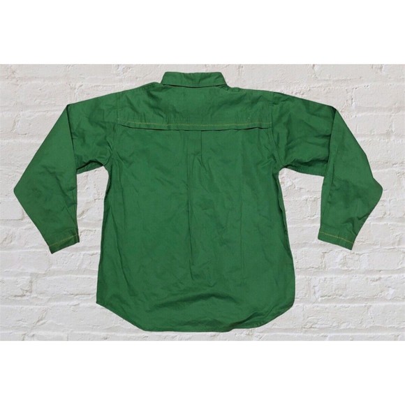 Vintage 90s Disney MICKEY MOUSE Green Long Sleeve Button Up Shirt Boys Size 14 - Picture 11 of 11